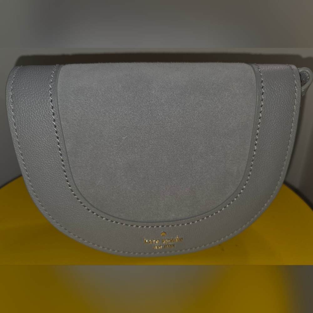 kate spade Gray Leather Suede Crossbody Bag